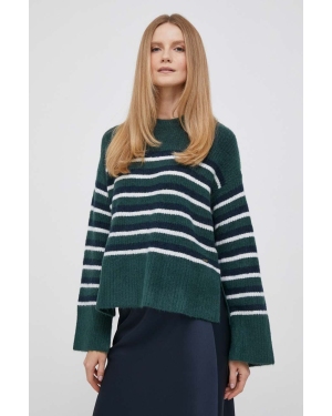 Pepe Jeans sweter z domieszką wełny damski kolor zielony