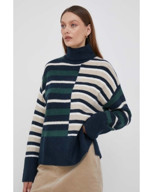 Pepe Jeans sweter z domieszką wełny damski ciepły z golfem