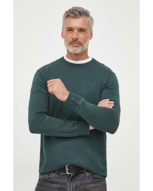 Pepe Jeans sweter z domieszką wełny Andre męski kolor zielony lekki