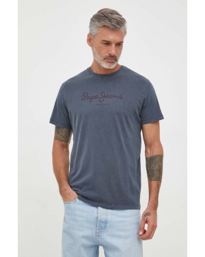 Pepe Jeans t-shirt bawełniany Jayden kolor granatowy z nadrukiem