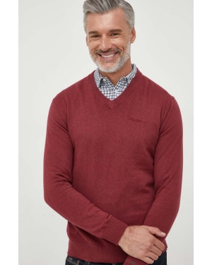 Pepe Jeans sweter z domieszką wełny ANDRE męski kolor bordowy lekki