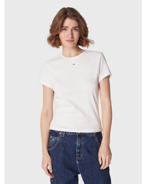 Tommy Jeans T-Shirt Essential DW0DW14876 Biały Slim Fit