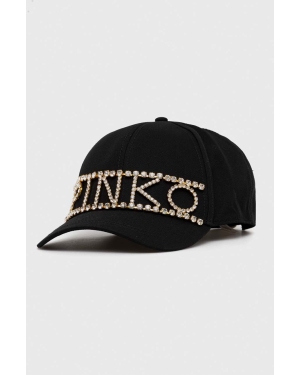 Pinko czapka z daszkiem bawełniana kolor czarny