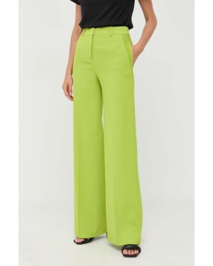 Pinko spodnie damskie kolor zielony szerokie high waist