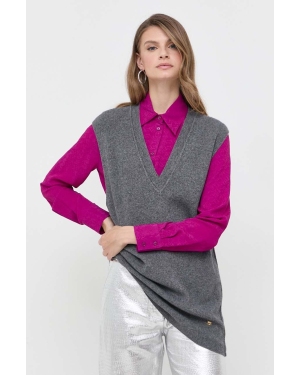 Pinko sweter z domieszką wełny damski kolor szary