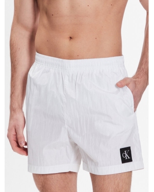Calvin Klein Swimwear Szorty kąpielowe Medium Drawstring KM0KM00819 Biały Regular Fit