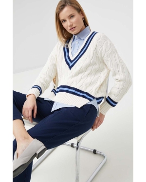 Polo Ralph Lauren sweter bawełniany damski kolor beżowy