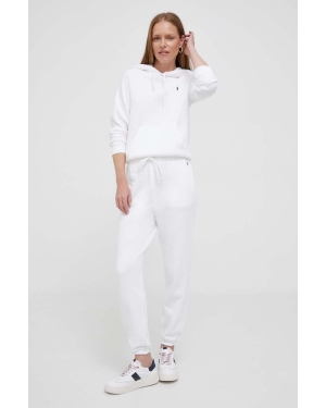 Polo Ralph Lauren spodnie dresowe kolor biały gładkie