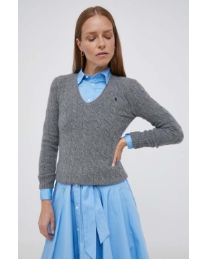 Polo Ralph Lauren sweter wełniany damski kolor szary lekki