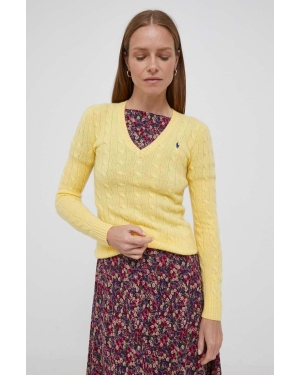 Polo Ralph Lauren sweter wełniany damski kolor żółty lekki