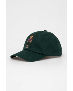 Polo Ralph Lauren czapka z daszkiem bawełniana kolor zielony z aplikacją