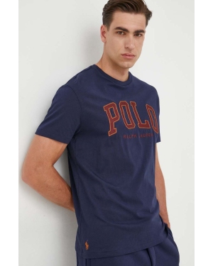 Polo Ralph Lauren t-shirt bawełniany kolor granatowy z aplikacją
