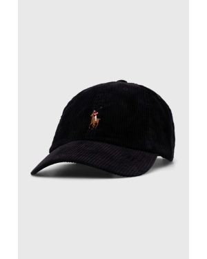 Polo Ralph Lauren czapka z daszkiem bawełniana kolor czarny z aplikacją