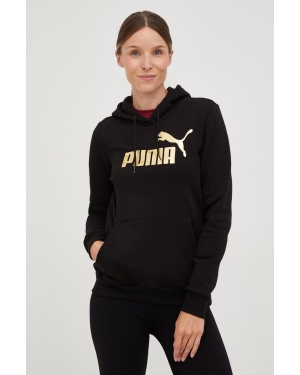 Puma bluza damska kolor czarny z kapturem