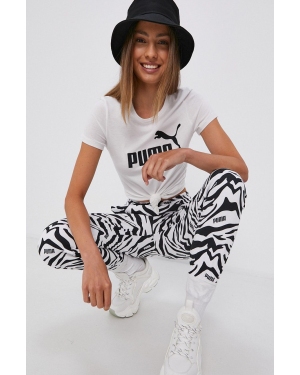 Puma T-shirt bawełniany 586774 kolor biały