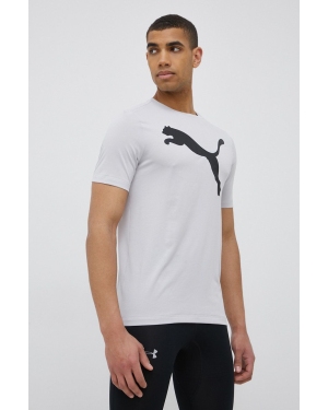 Puma t-shirt treningowy Active Big Logo 586724 kolor szary z nadrukiem
