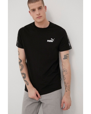 Puma t-shirt bawełniany 84738201 kolor czarny z nadrukiem