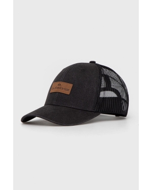 Quiksilver czapka z daszkiem kolor czarny gładka