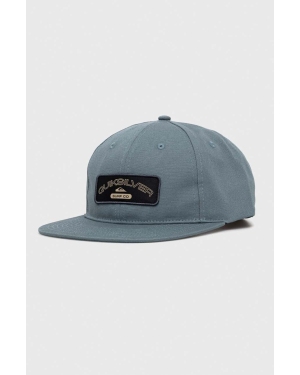 Quiksilver czapka z daszkiem bawełniana kolor niebieski z aplikacją