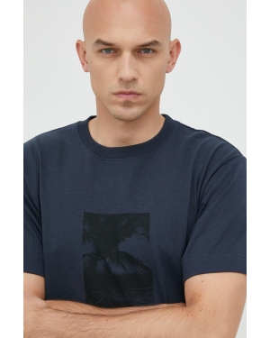 Rip Curl t-shirt bawełniany kolor granatowy z nadrukiem