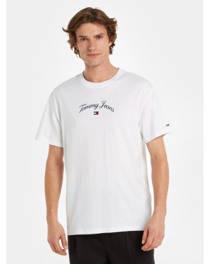 Tommy Jeans T-Shirt Serif Flag DM0DM16835 Biały Regular Fit