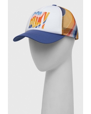 Roxy czapka z daszkiem kolor biały wzorzysta