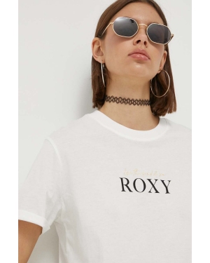 Roxy t-shirt bawełniany kolor biały