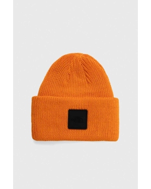 The North Face czapka kolor pomarańczowy z grubej dzianiny