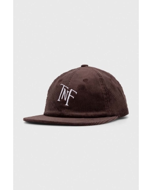 The North Face czapka z daszkiem sztruksowa kolor czarny z aplikacją