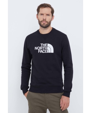 The North Face bluza bawełniana Drew Peak Crew NF0A4SVRKY41 męska kolor czarny z aplikacją