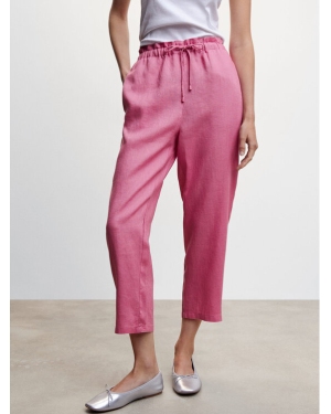 Mango Spodnie materiałowe Linew 47006705 Różowy Regular Fit