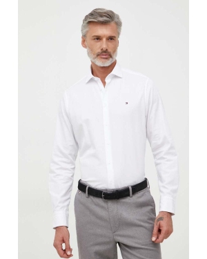 Tommy Hilfiger koszula bawełniana męska kolor biały regular z kołnierzykiem klasycznym