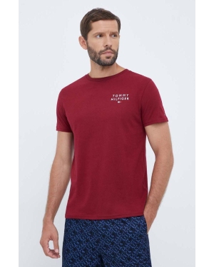 Tommy Hilfiger t-shirt lounge bawełniany kolor bordowy melanżowy
