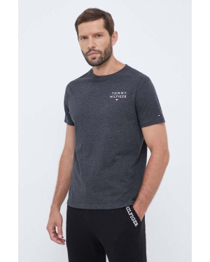 Tommy Hilfiger t-shirt lounge bawełniany kolor szary melanżowy