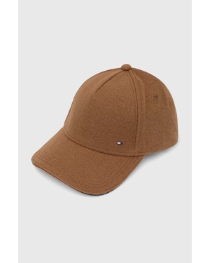 Tommy Hilfiger czapka z daszkiem kolor brązowy melanżowa