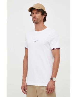 Tommy Hilfiger t-shirt bawełniany kolor biały z aplikacją