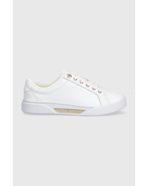 Tommy Hilfiger sneakersy skórzane GOLDEN HW COURT SNEAKER kolor biały FW0FW07560