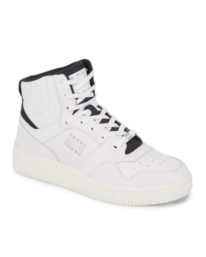 Tommy Jeans Sneakersy Tjm Basket Mid Leather EM0EM01258 Biały