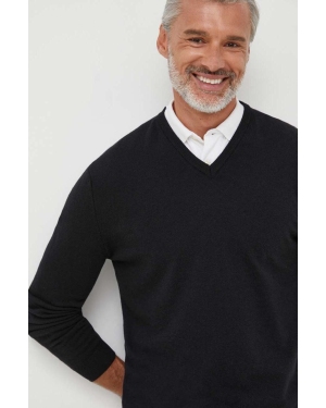 United Colors of Benetton sweter wełniany męski kolor czarny lekki