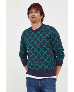 United Colors of Benetton sweter dwustronny kolor granatowy lekki