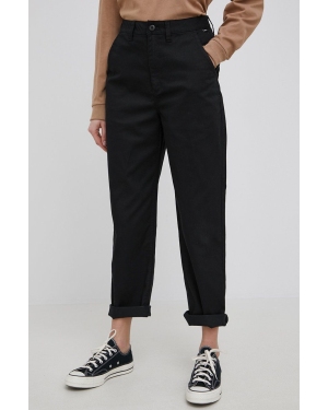 Vans spodnie damskie kolor czarny proste high waist VN0A5JOHBLK1-BLACK