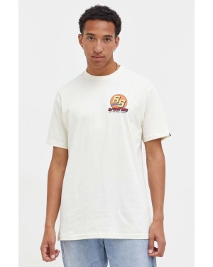 Vans t-shirt bawełniany kolor beżowy z nadrukiem