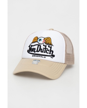 Von Dutch czapka z daszkiem kolor beżowy z aplikacją