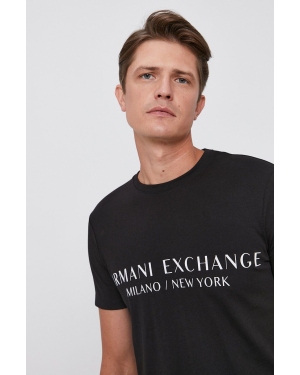 Armani Exchange T-shirt 8NZT72.Z8H4Z.NOS męski kolor czarny z nadrukiem