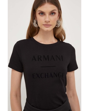 Armani Exchange t-shirt bawełniany kolor czarny