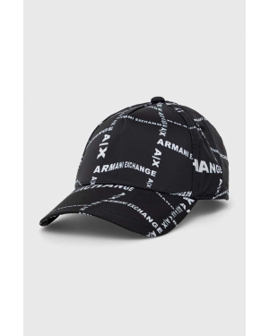 Armani Exchange czapka z daszkiem kolor czarny wzorzysta