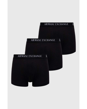 Armani Exchange bokserki 3-pack męskie kolor czarny