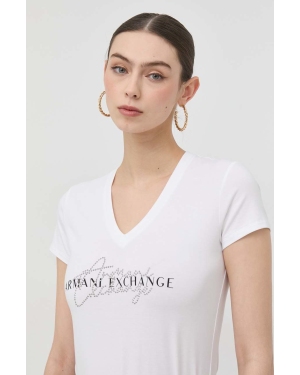 Armani Exchange t-shirt damski kolor biały
