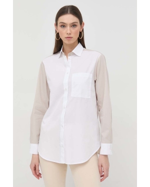 Armani Exchange koszula bawełniana damska kolor biały regular z kołnierzykiem klasycznym