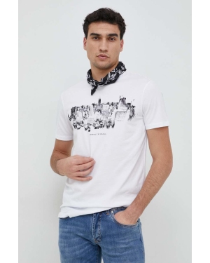 Armani Exchange t-shirt męski kolor biały z nadrukiem